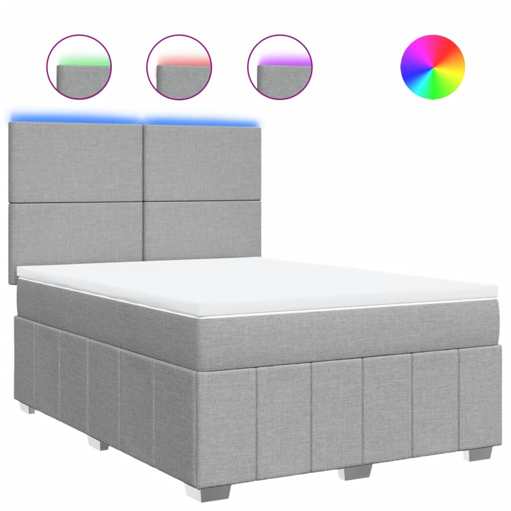 Giroletto a Molle con Materasso Grigio Chiaro 140x200cm Tessuto 3293984