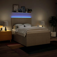 Giroletto a Molle con Materasso Crema 140x200 cm in Tessuto 3293996