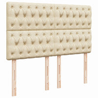 vidaXL Giroletto a Molle con Materasso Crema 140x200 cm in Tessuto