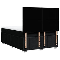 vidaXL Giroletto a Molle con Materasso Nero 160x200 cm in Tessuto