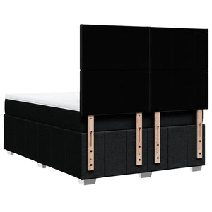 vidaXL Giroletto a Molle con Materasso Nero 160x200 cm in Tessuto