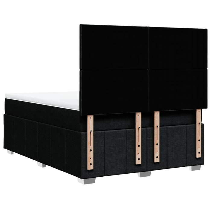 vidaXL Giroletto a Molle con Materasso Nero 160x200 cm in Tessuto