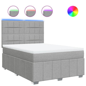 Giroletto a Molle con Materasso Grigio Chiaro 160x200cm Tessuto 3294019