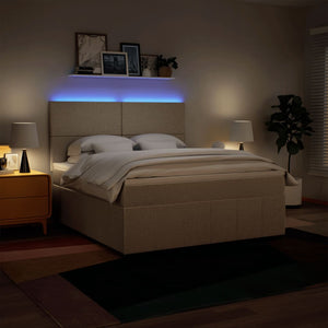 Giroletto a Molle con Materasso Crema 180x200 cm in Tessuto 3294045