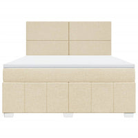 Giroletto a Molle con Materasso Crema 180x200 cm in Tessuto 3294045