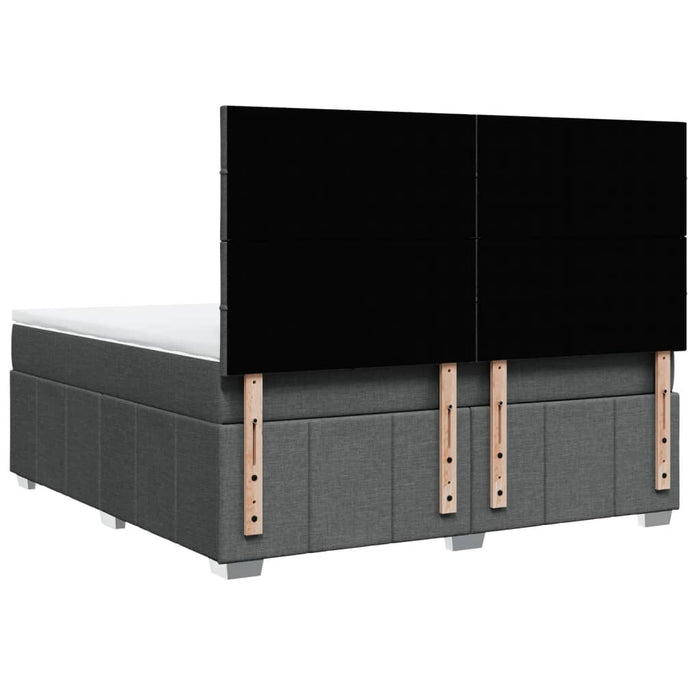 vidaXL Giroletto a Molle con Materasso Grigio Scuro 180x200 cm Tessuto