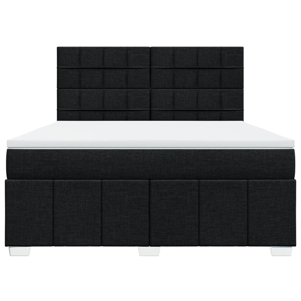 Giroletto a Molle con Materasso Nero 180x200 cm in Tessuto 3294049