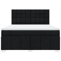 vidaXL Giroletto a Molle con Materasso Nero 180x200 cm in Tessuto