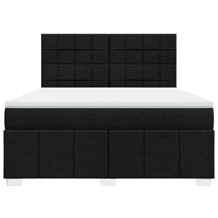 vidaXL Giroletto a Molle con Materasso Nero 180x200 cm in Tessuto