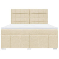 Giroletto a Molle con Materasso Crema 180x200 cm in Tessuto