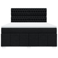 Giroletto a Molle con Materasso Nero 180x200 cm in Tessuto 3294056