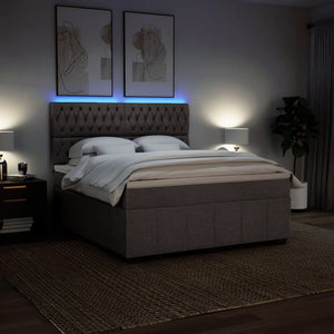 Giroletto a Molle con Materasso Tortora 180x200 cm in Tessuto 3294058