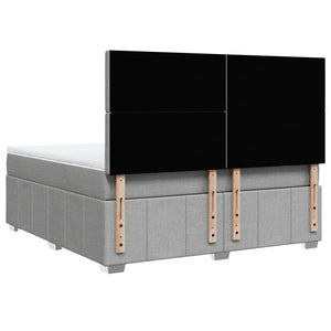 vidaXL Giroletto a Molle con Materasso Grigio Chiaro180x200 cm Tessuto