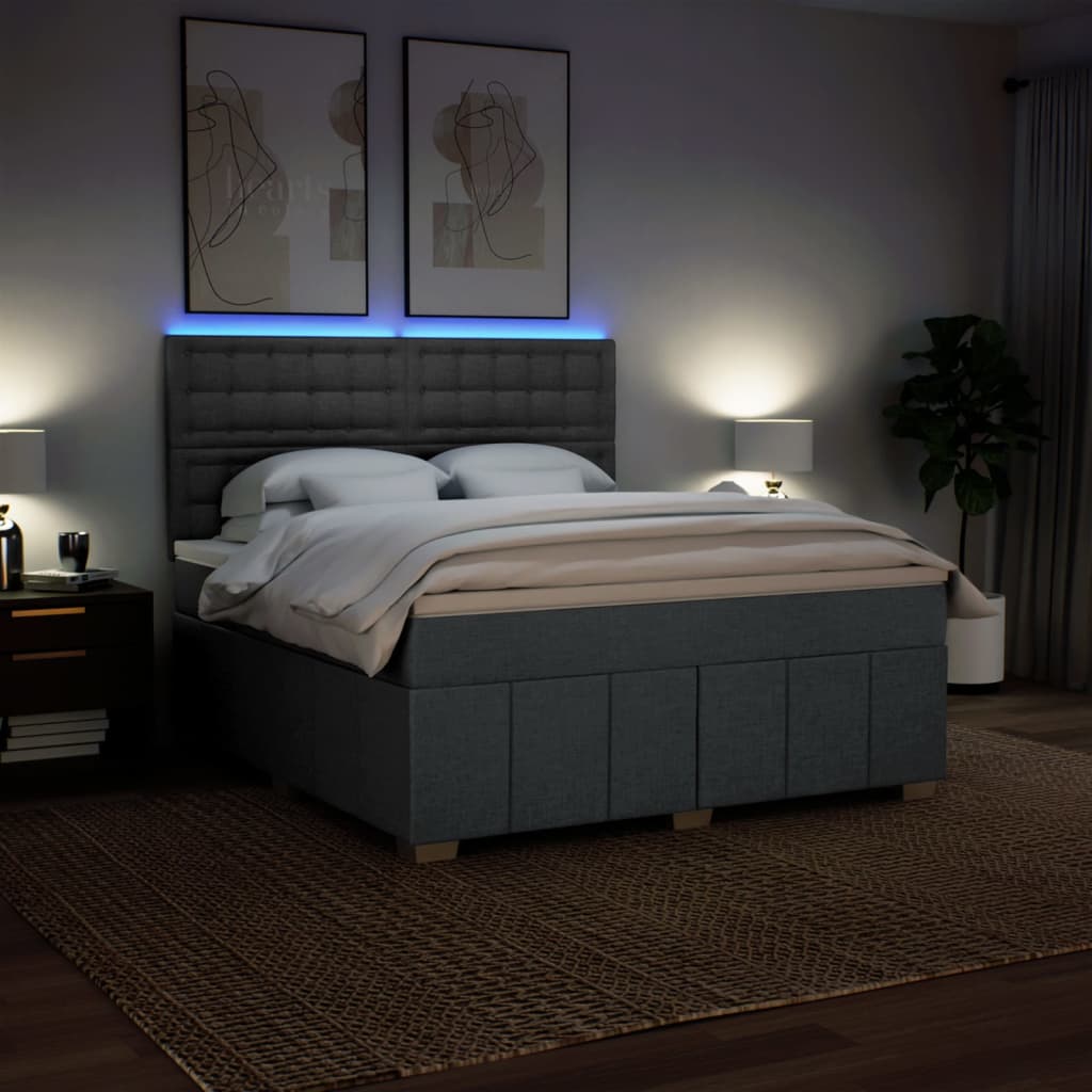 Giroletto a Molle con Materasso Grigio Scuro 180x200 cm Tessuto 3294062