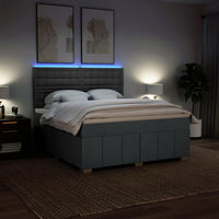 Giroletto a Molle con Materasso Grigio Scuro 180x200 cm Tessuto 3294062