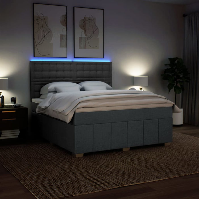 Giroletto a Molle con Materasso Grigio Scuro 180x200 cm Tessuto 3294062