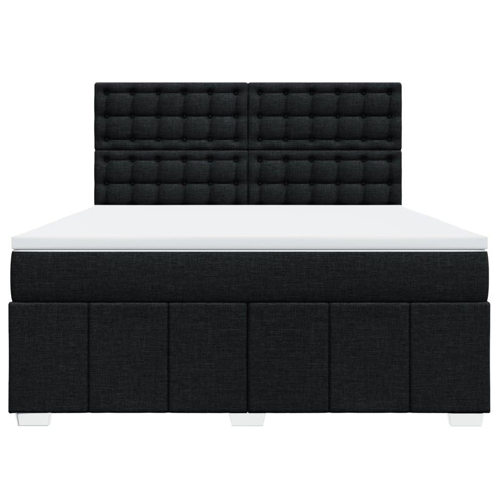 vidaXL Giroletto a Molle con Materasso Nero 180x200 cm in Tessuto