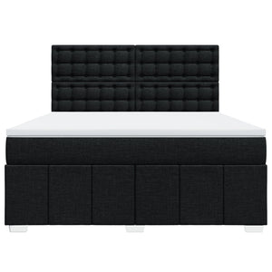 vidaXL Giroletto a Molle con Materasso Nero 180x200 cm in Tessuto