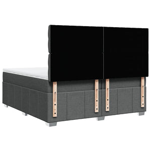 Giroletto a Molle con Materasso Grigio Scuro 200x200 cm Tessuto 3294083