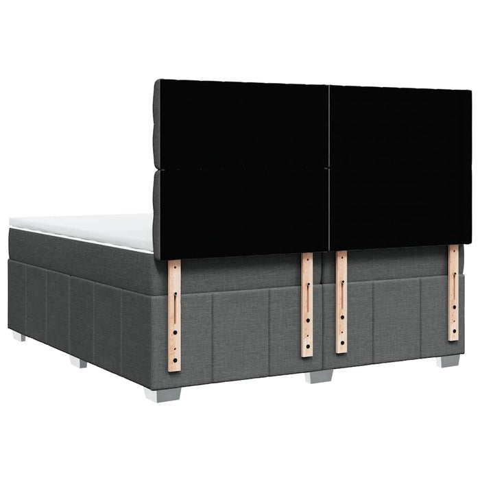 Giroletto a Molle con Materasso Grigio Scuro 200x200 cm Tessuto 3294083