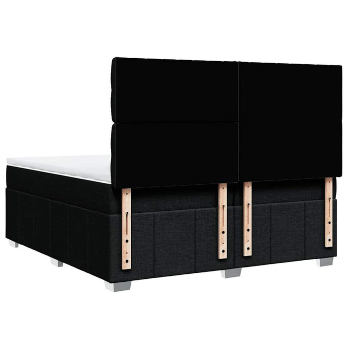 Giroletto a Molle con Materasso Nero 200x200 cm in Tessuto