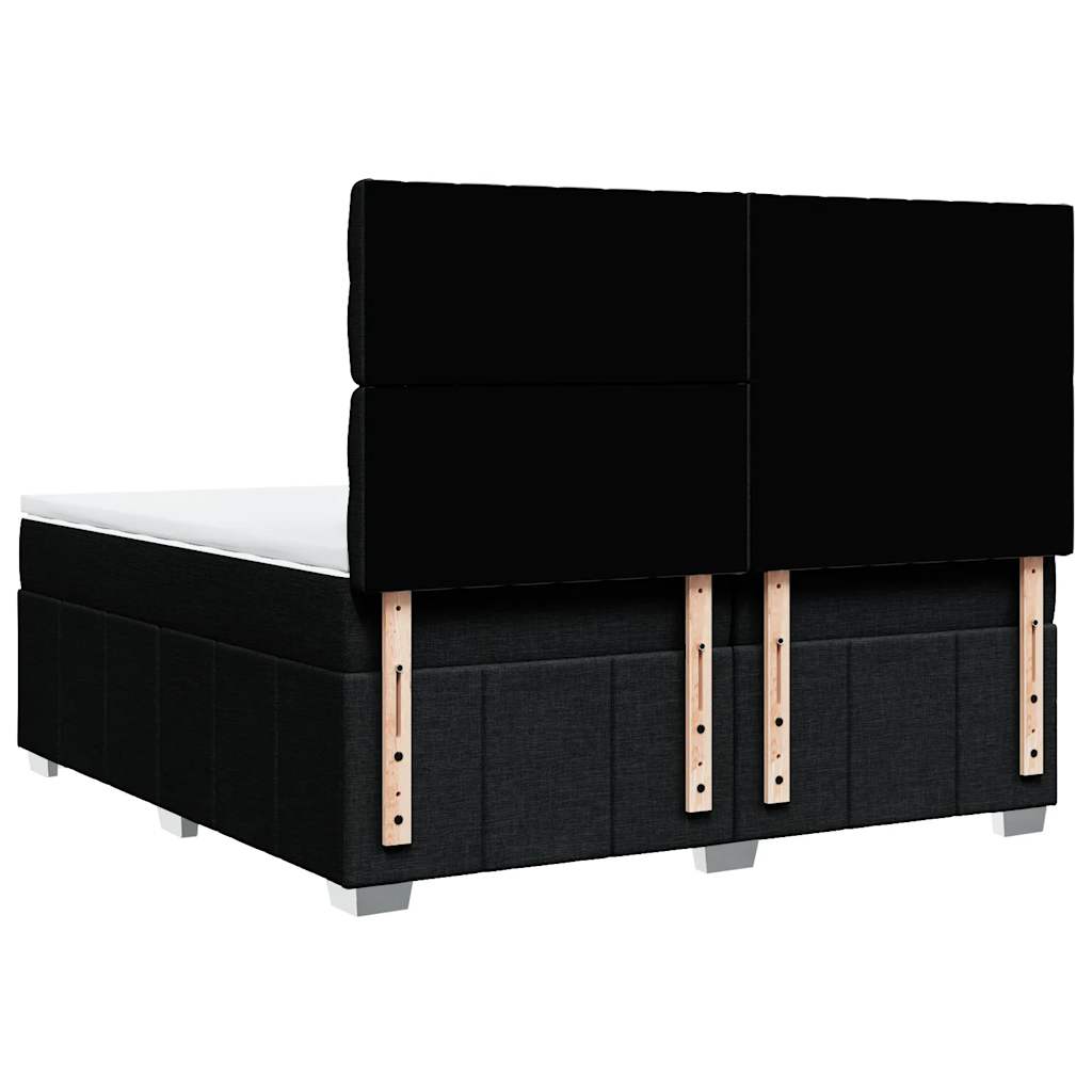 Giroletto a Molle con Materasso Nero 200x200 cm in Tessuto 3294084