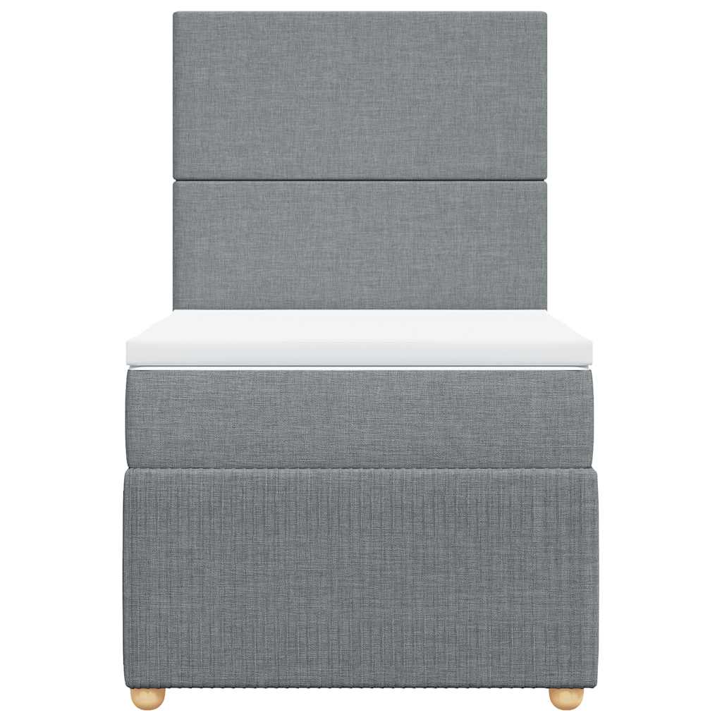 Giroletto a Molle con Materasso Grigio Chiaro 80x200 cm Tessuto