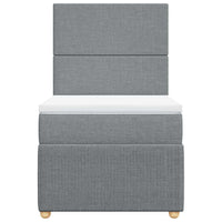 Giroletto a Molle con Materasso Grigio Chiaro 80x200 cm Tessuto