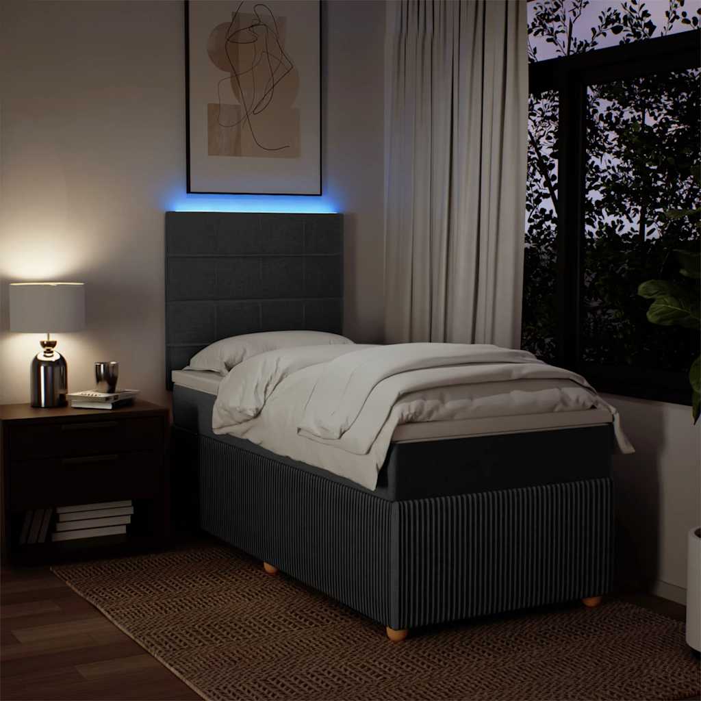 Giroletto a Molle con Materasso Grigio Scuro 80x200 cm Tessuto 3294184