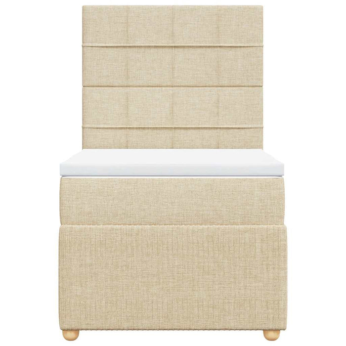 Giroletto a Molle con Materasso Crema 80x200 cm inTessuto