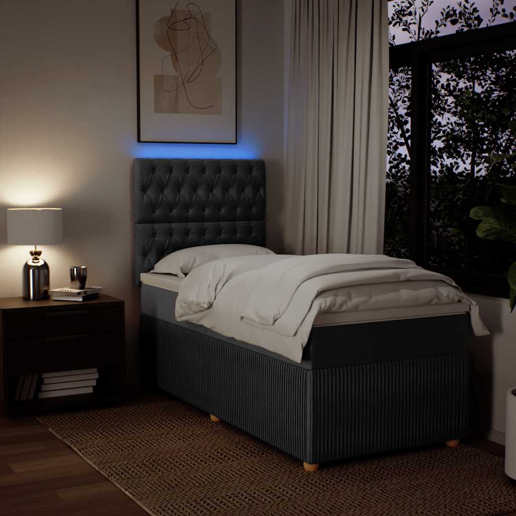 Giroletto a Molle con Materasso Grigio Scuro 80x200 cm Tessuto 3294191