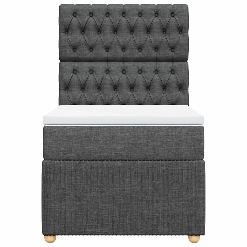 vidaXL Giroletto a Molle con Materasso Grigio Scuro 80x200 cm Tessuto