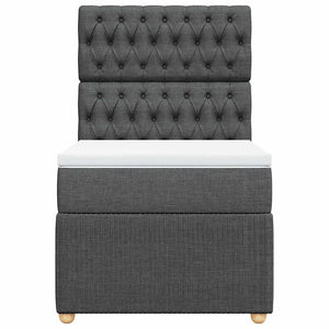 vidaXL Giroletto a Molle con Materasso Grigio Scuro 80x200 cm Tessuto