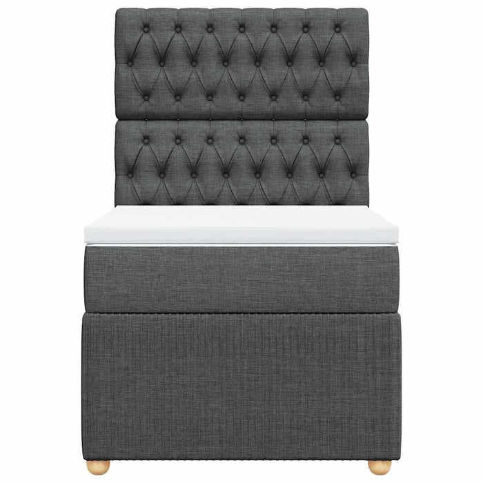 vidaXL Giroletto a Molle con Materasso Grigio Scuro 80x200 cm Tessuto