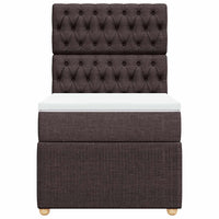 vidaXL Giroletto a Molle con Materasso Marrone Scuro 80x200 cm Tessuto