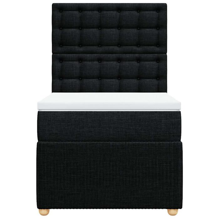 vidaXL Giroletto a Molle con Materasso Nero 80x200 cm inTessuto