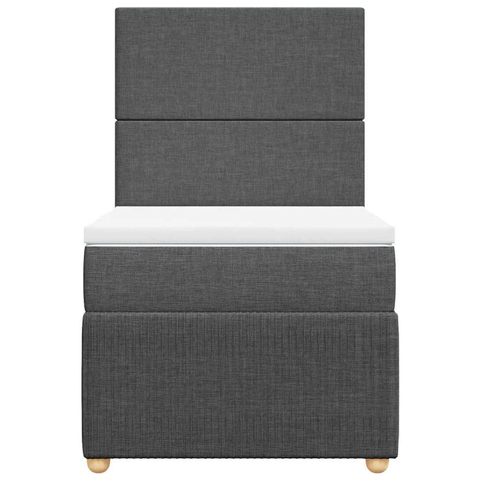 Giroletto a Molle con Materasso Grigio Scuro 90x190 cm Tessuto