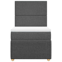 Giroletto a Molle con Materasso Grigio Scuro 90x190 cm Tessuto 3294205