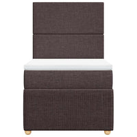 Giroletto a Molle con Materasso Marrone Scuro 90x190cm Tessuto