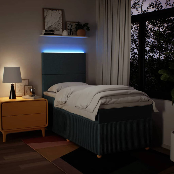 Giroletto a Molle con Materasso Blu 90x190 cm in Tessuto