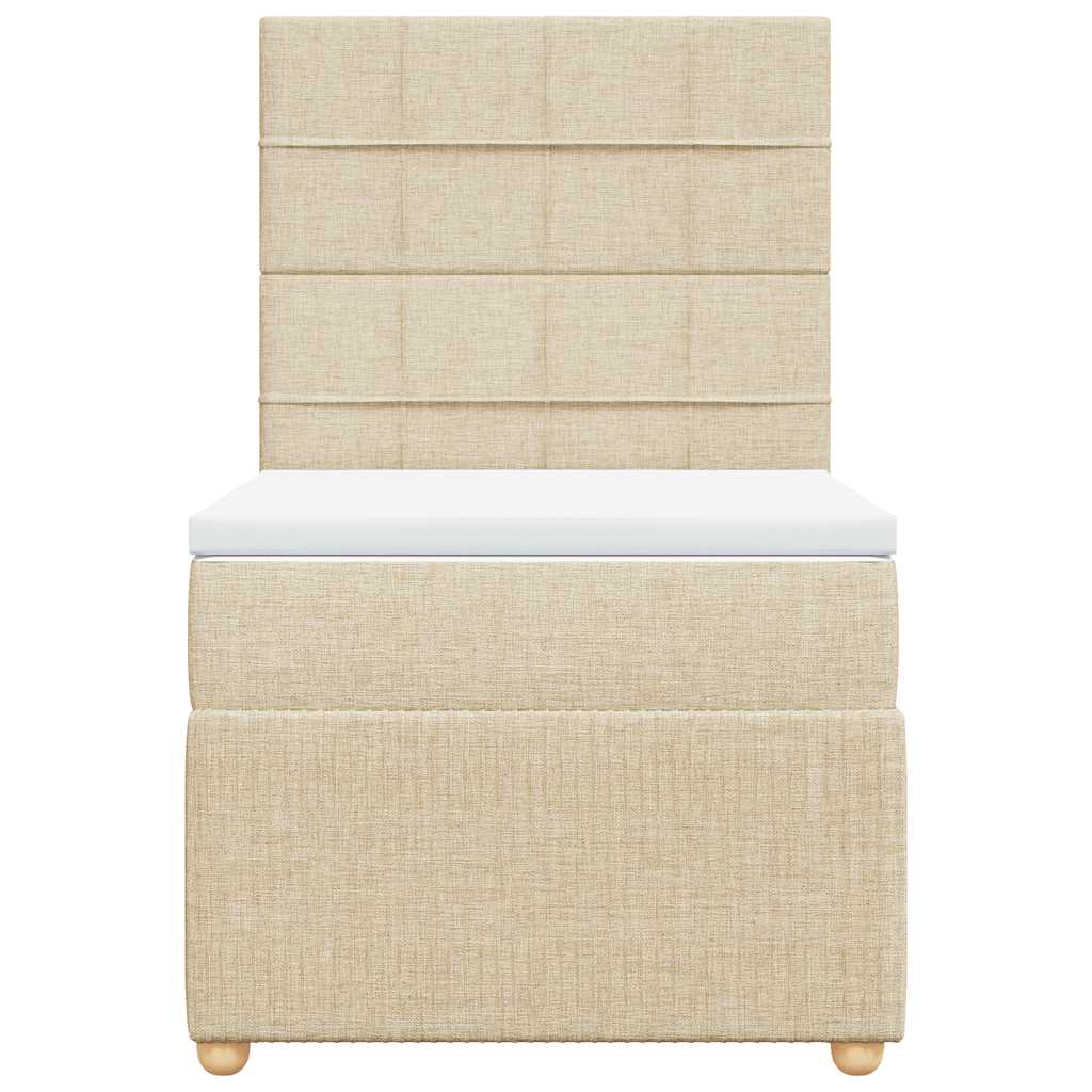vidaXL Giroletto a Molle con Materasso Crema 90x190 cm in Tessuto