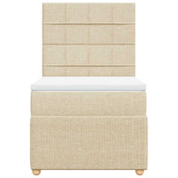 vidaXL Giroletto a Molle con Materasso Crema 90x190 cm in Tessuto