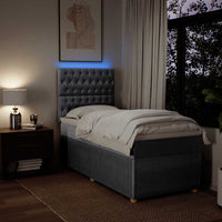 Giroletto a Molle con Materasso Grigio Chiaro 90x190 cm Tessuto