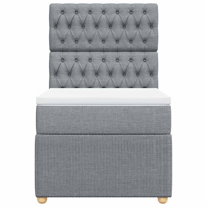 Giroletto a Molle con Materasso Grigio Chiaro 90x190 cm Tessuto