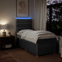 Giroletto a Molle con Materasso Grigio Scuro 90x190 cm Tessuto