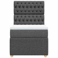 Giroletto a Molle con Materasso Grigio Scuro 90x190 cm Tessuto