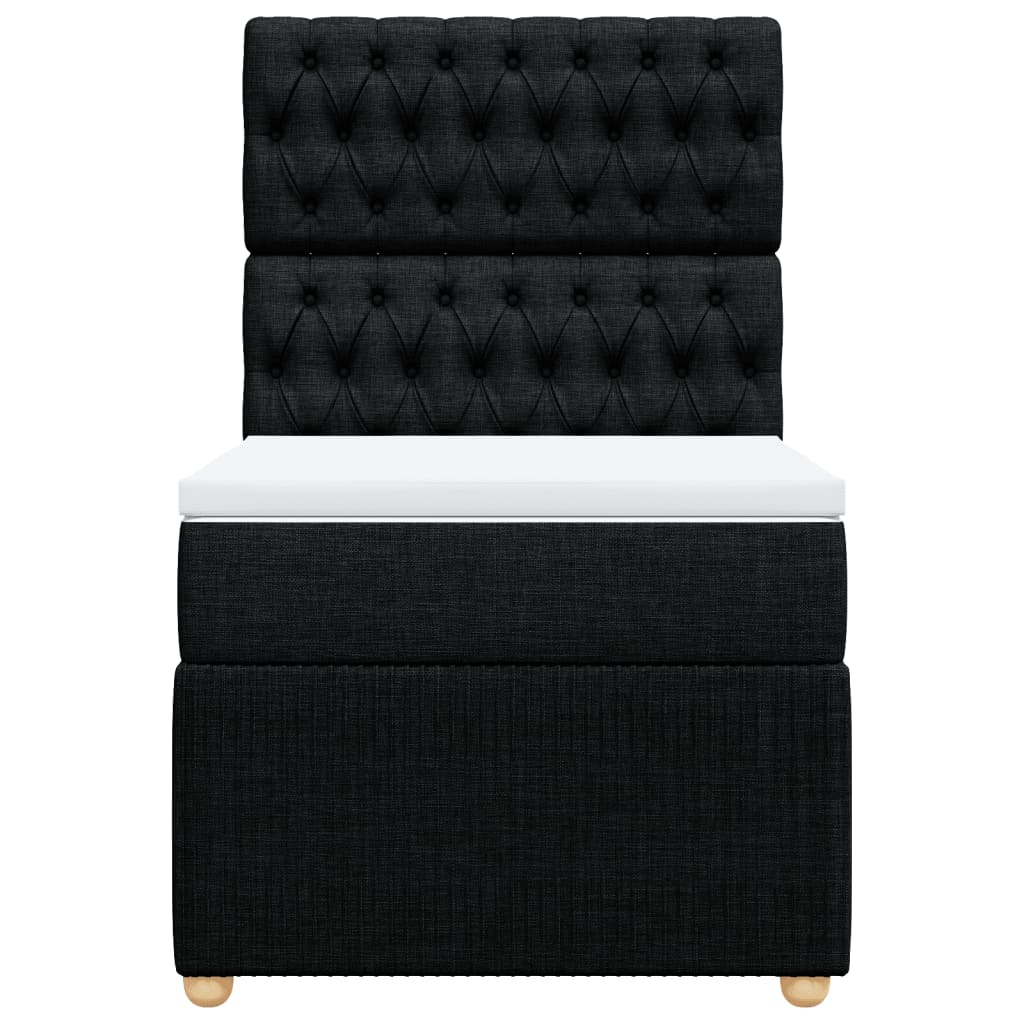 Giroletto a Molle con Materasso Nero 90x190 cm in Tessuto 3294220