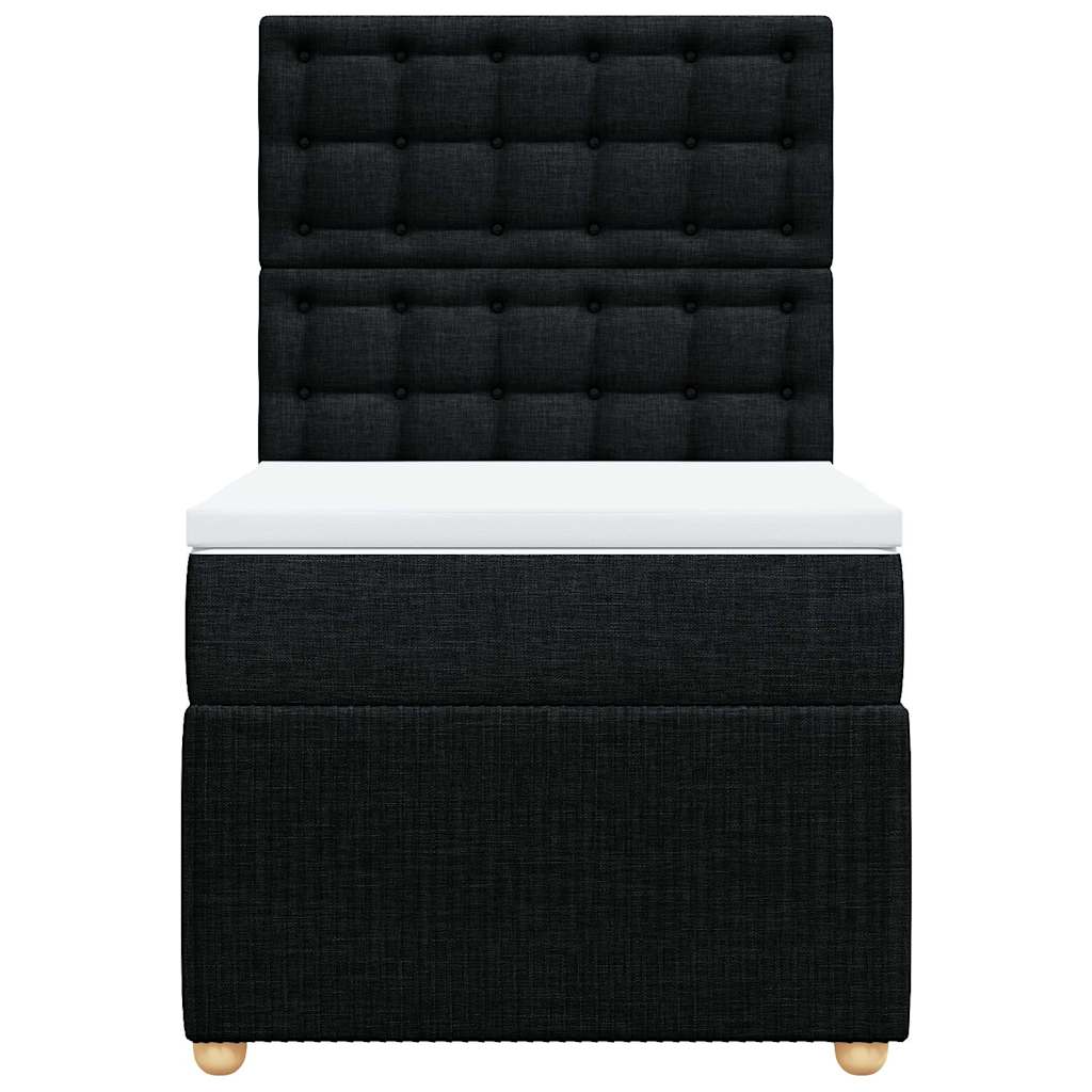 Giroletto a Molle con Materasso Nero 90x190 cm in Tessuto