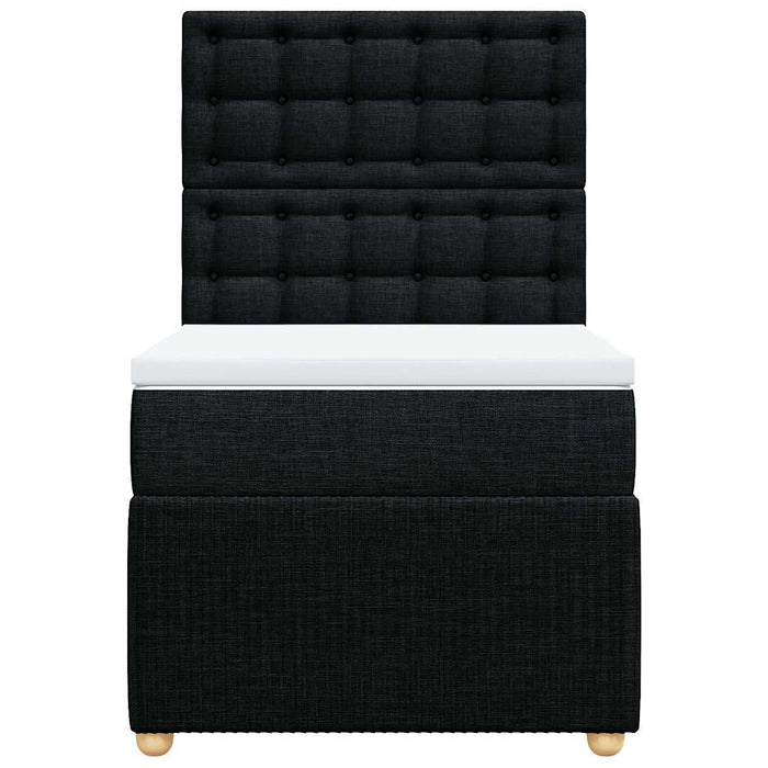 Giroletto a Molle con Materasso Nero 90x190 cm in Tessuto 3294227