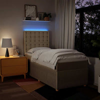 Giroletto a Molle con Materasso Crema 90x190 cm in Tessuto 3294230